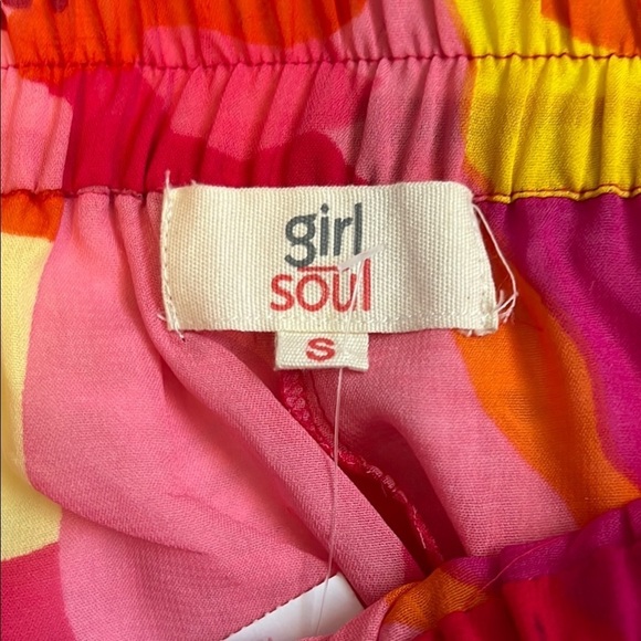Girl Soul 2 Piece Vibrant Multicolor Wide-Leg Pants & Top - Picture 2 of 5